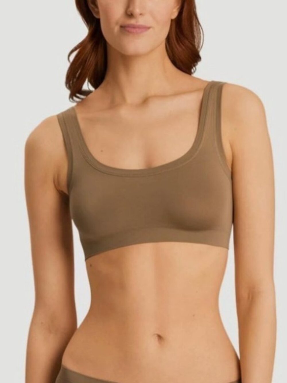Hanro Touch Feeling Braletts XS Walnut Scoop Crop Tank Top Soft NEW NWT $110